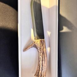 Couteau de chasse fait main - Manche en bois de cerf
