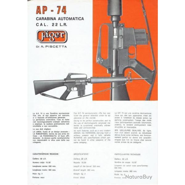notice JAGER AP74 22lr AP 74 (envoi par mail) - VENDU PAR JEPERCUTE (m2528)