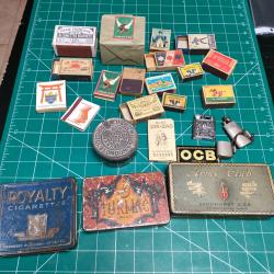 LOT DE 24 ARTICLES TABAC BRIQUET ALLUMETTES FRANCE US ARMY , GB, 14/18 , 39/45