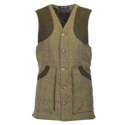 Gilet homme en tweed forest green