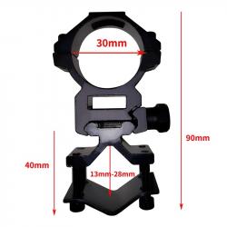 Support pour lampe sur canon ou rail picatinny/weaver - 30mm - LIVRAISON GRATUITE