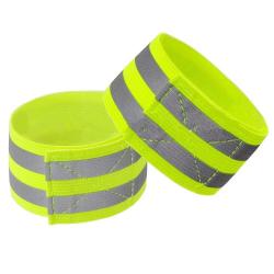 Lot de 2 brassards de sécurité réfléchissants - jaune - LIVRAISON GRATUITE