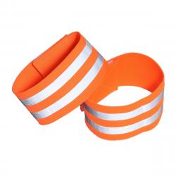 Lot de 2 brassards de sécurité réfléchissants - orange - LIVRAISON GRATUITE