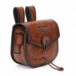 Sacoche de chasse en cuir - tourbon - LIVRAISON GRATUITE