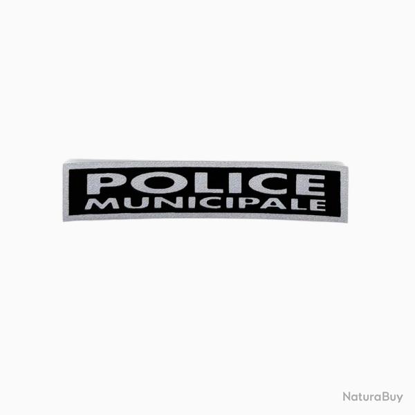 Bandeau ID Police municipale Fond Noir Police Municipale 10 x 2 cm