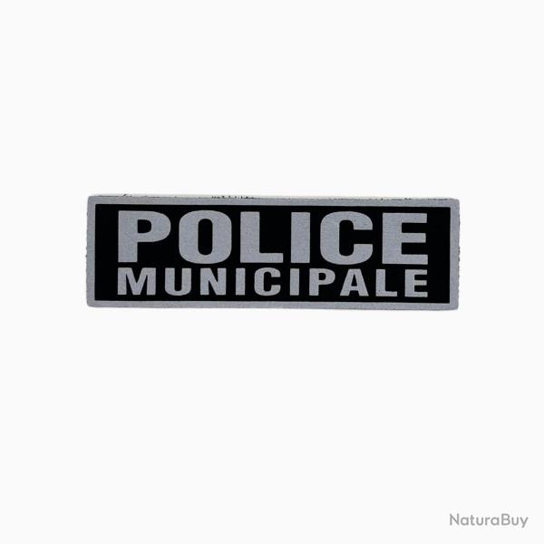 Bandeau ID Police municipale Fond Noir Police Municipale 10 x 3 cm