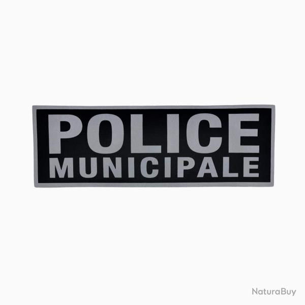 Bandeau ID Police municipale Fond Noir Police Municipale 10 x 30 cm
