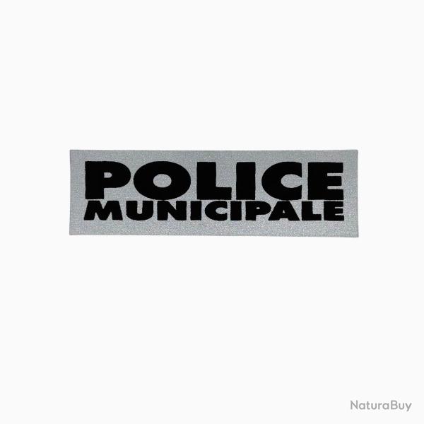 Bandeau ID Police municipale Fond Gris Police Municipale 10 x 3 cm Gris rtro-rflchissant