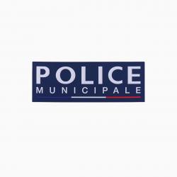 Bandeau ID Police municipale Rubber Fond Bleu Bleu Marine  Police Municipale 10 x 3 cm