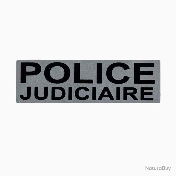 Bandeau ID Police Judiciaire Fond Gris 10 x 30 cm Police Judiciaire Gris rtro-rflchissant