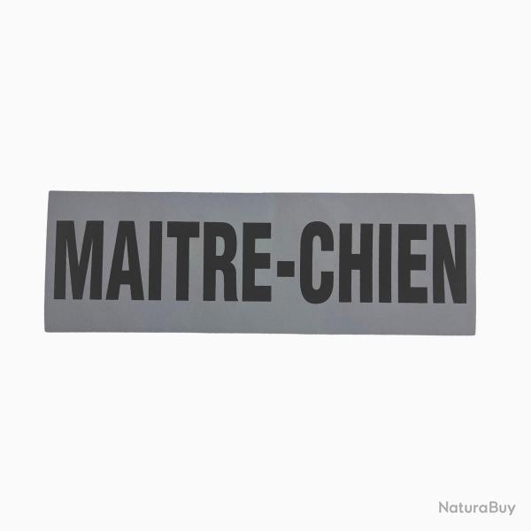 Bandeau ID Maitre chien Rtro-rflchissant Fond Gris Maitre Chien 10 x 30 cm Gris rtro-rflchissa