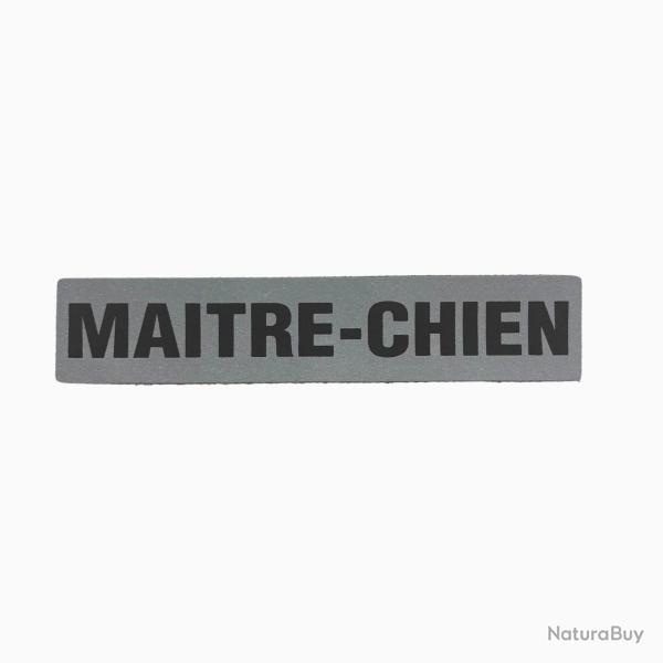 Bandeau ID Maitre chien Rtro-rflchissant Fond Gris Maitre Chien 10 x 2 cm Gris rtro-rflchissan