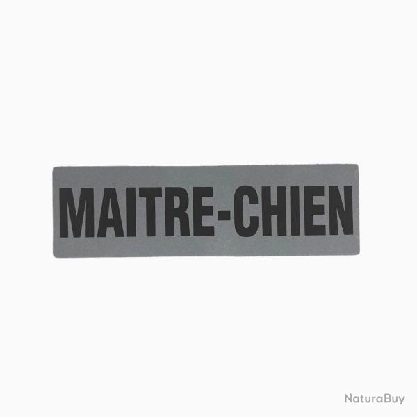 Bandeau ID Maitre chien Rtro-rflchissant Fond Gris Maitre Chien 10 x 3 cm Gris rtro-rflchissan
