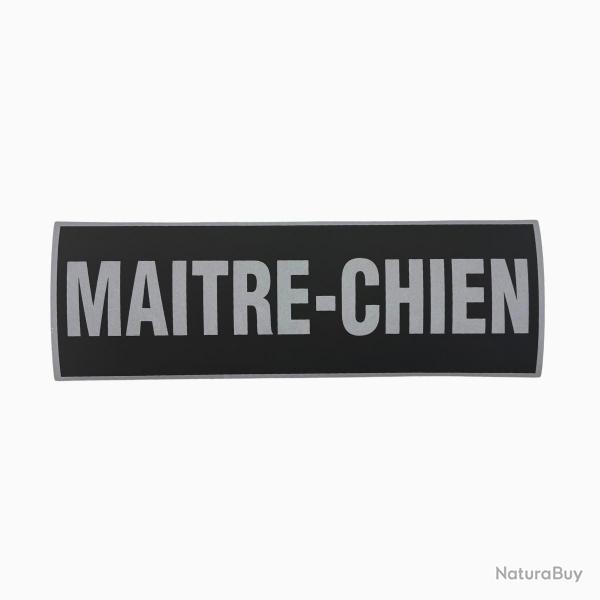 Bandeau ID Maitre chien Rtro-rflchissant Fond Noir Noir Maitre Chien 10 x 30 cm