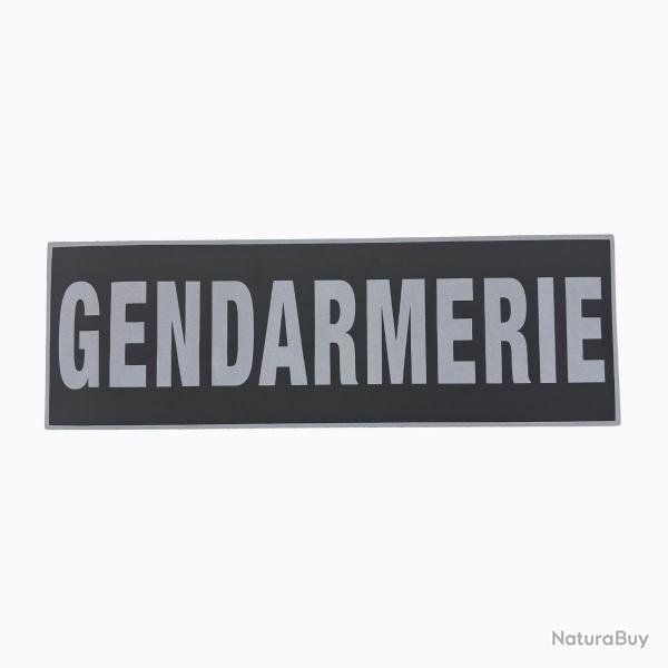 Bandeau ID Gendarmerie rtro-rflchissant Fond Noir Noir Gendarmerie 10 x 30 cm