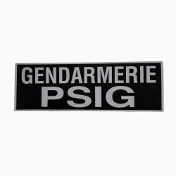 Bandeau ID Gendarmerie PSIG Rétro-réfléchissant Fond Noir Noir PSIG 10 x 30 cm