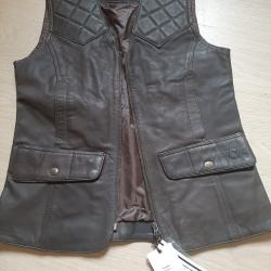 Gilet de chasse pour femme en cuir