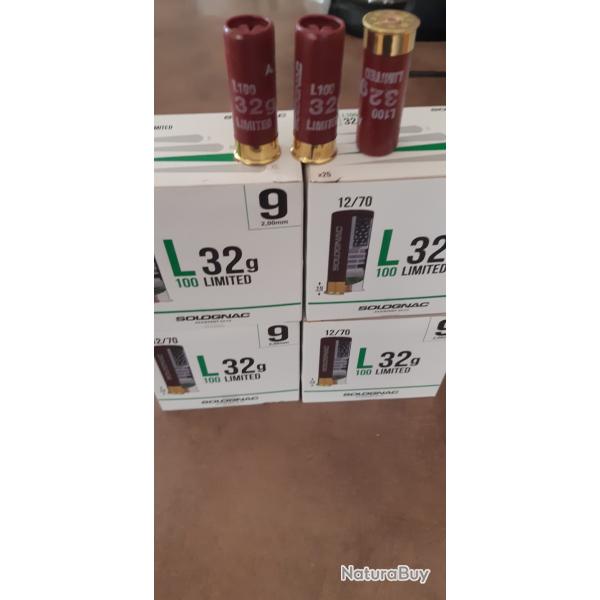 100 cartouche decathlon L100  limited 12/70 32 grs en 9 TB tat culot de 8mm