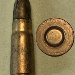 Une cartouche 6,5 Bergmann mod 1896 balle blindée Magnétic graissée .