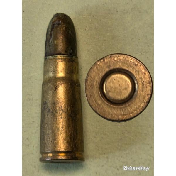 Une cartouche 6,5 Bergmann mod 1896 balle blinde Magntic graisse .