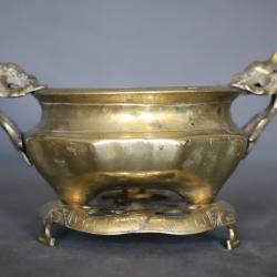 Brûle parfum Chinois ou Vietnamien en bronze (ou cuivre) doré - Vers 1900