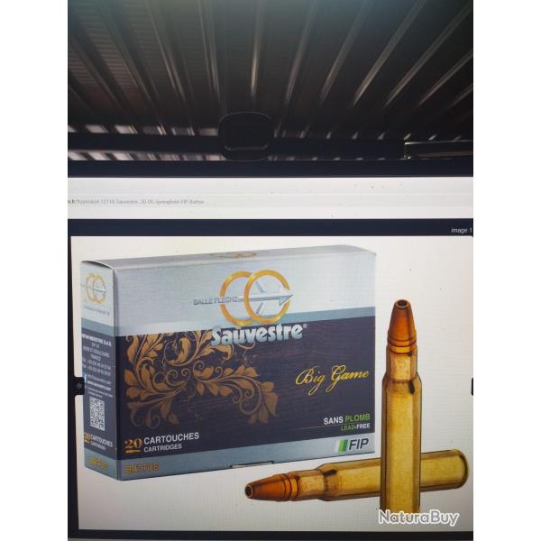 Sauvestre calibre 30-06 fip battue 175gr/11.3g bote de 20 munitions