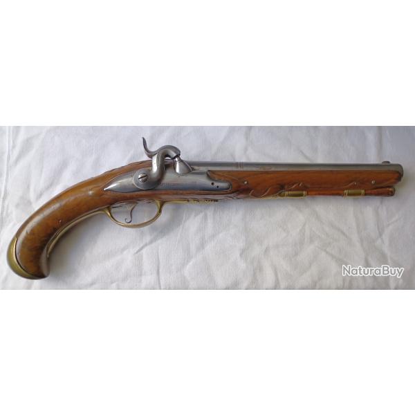 pistolet d aron a silex  marqu sur la platine mastrich