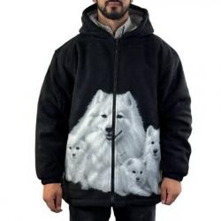 Polaire Sherpa unisexe à imprimé animal Dog Black