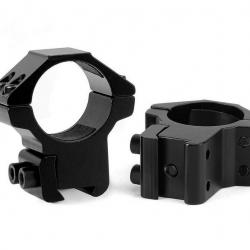 Lot de 2 anneaux de montage pour lunette diamètre 30mm poir rail 11 mm