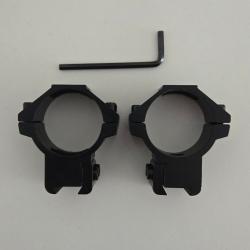 Lot de 2 anneaux de montage pour lunette diamètre 30mm pour rail 11 mm