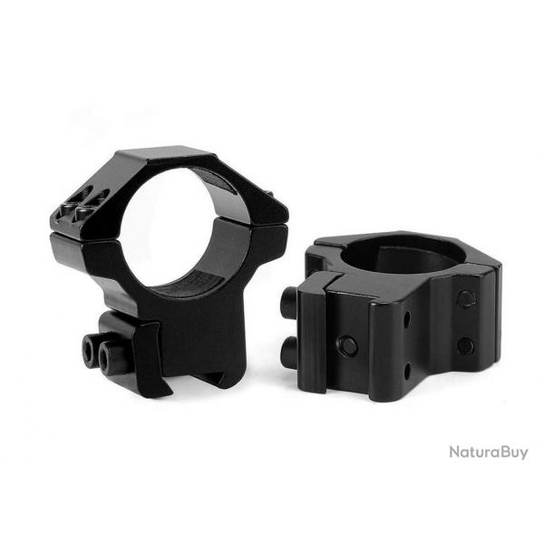 Lot de 2 anneaux de montage pour lunette diamtre 30mm poir rail 11 mm