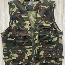 GILET MULTIPOCHES SANS MANCHE CAMOUFLAGE