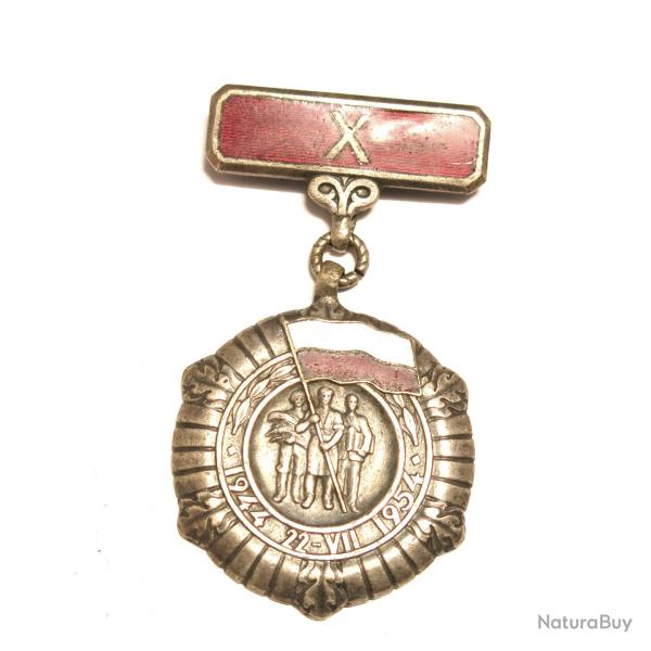 Mdaille commmorative 1944-1954 Pologne Rf bo42