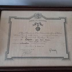 Diplome Chevalier Ordre Du Cambodge