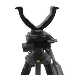 Trépied de Chasse Réglable 55-158cm Support de Tir V en Aluminium Pivot 360° Stable et Robuste