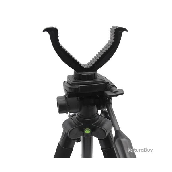 Trpied de Chasse Rglable 55-158cm Support de Tir V en Aluminium Pivot 360 Stable et Robuste