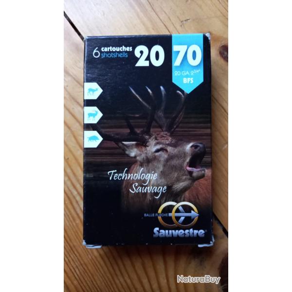 Bote de 6 balles calibre 20 pour sanglier - cerf