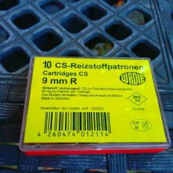 1 Boîte de 10 munitions Gaz CS WADIE calibre 9mm R
