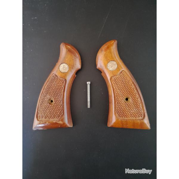 Poignes de crosse revolver Smith & Wesson bois carcasse K/L