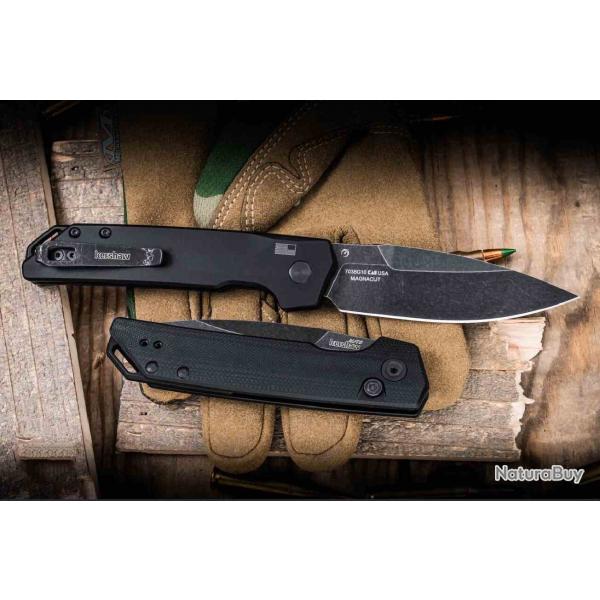 Couteau Automatique Kershaw Launch Iridium Lame Acier CPM-MagnaCut Manche G10/Alu USA KS7038G10