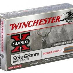 20 Cartouches Winchester 9.3x62mm 286gr (18,5g) Power Point