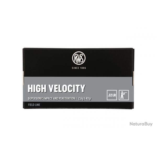 RWS High Velocity cal.22lr Field Line 20 boites 1000 munitions