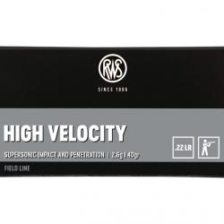 RWS High Velocity cal.22lr Field Line 1 boite, 50 munitions
