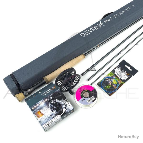 Pack Canne  mouche DEVAUX T50 Nymphe 10'6 soie 3/4