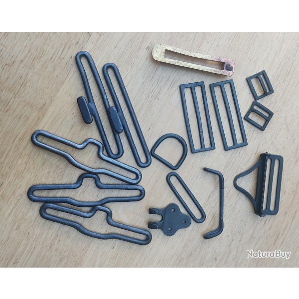 US WW1 Argonne 1918 - Lot de terrain d'éléments d'équipement, ceinturon, brelage et divers