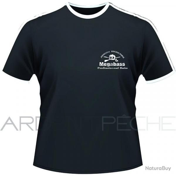 Tee shirt MEGABASS Tete de mort avec liseret blanc L