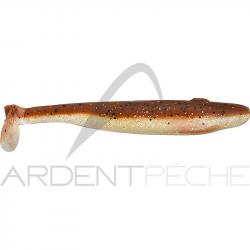 Leurre souple GAN CRAFT Bariki shad 3.8 777 Lucky brown gold lame