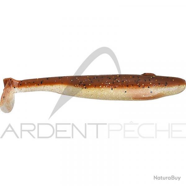 Leurre souple GAN CRAFT Bariki shad 3.8 777 Lucky brown gold lame
