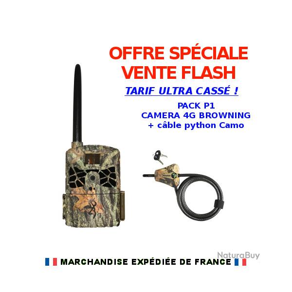 VENTE FLASH PACK P1: Camra surveillance Browning Defender Wireless 4G + Cble python (VF25)