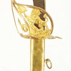 SABRE MONTMORENCY OFFICIER REVOLUTIONNAIRE VERS 1792 MODELE AU LION GRIMPANT - FRANCE REVOLUTION Col